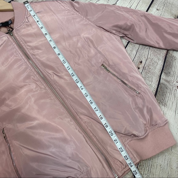 MISSGUIDED Satin Padded Bomber Jacket 8 Pink - Picture 6 of 8